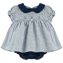 Load image into Gallery viewer, Dulce De Fresa Baby Girls Navy Dress &amp; Bloomers