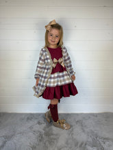 Load image into Gallery viewer, Ceyber Girls Burgundy and Tan Dress