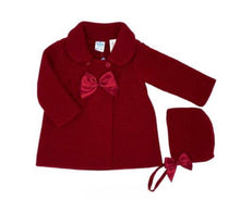 Load image into Gallery viewer, Sardon Baby Girls Cherry Knitted Coat &amp; Bonnet
