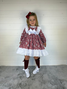 Ceyber Girls Burgundy Blossom Dress