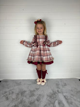 Load image into Gallery viewer, Ceyber Girls Double Bow Burgundy and Pink Dress