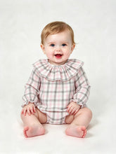 Load image into Gallery viewer, Ceyber Baby Girls Pink &amp; Grey Check Romper
