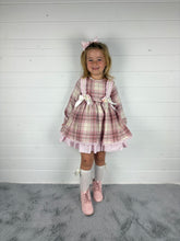 Load image into Gallery viewer, Ceyber Girls Double Bow Cream and Pink Dress