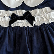 Load image into Gallery viewer, Beau Kid Girls Navy Velvet Dress