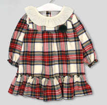 Load image into Gallery viewer, PRE ORDER Rapife Girls Cream &amp; Red Tartan Dress