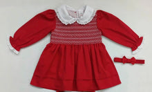 Load image into Gallery viewer, Mabini Girls Red Smock Dress