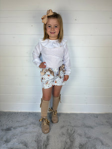 Ceyber Girls Tan Woodland Short Set