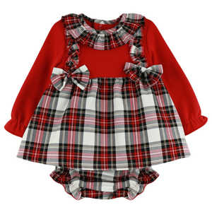 Baby Ferr Baby Girls Red Check Dress