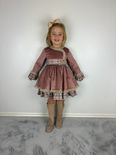 Load image into Gallery viewer, Ceyber Dusky Pink Velvet Side Bow Dress