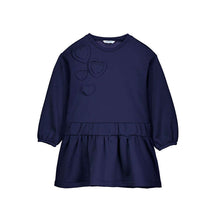 Load image into Gallery viewer, Mayoral Older Girls Navy 3D Love Heart Fleece Dress