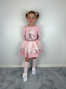 Giorgio Bambini Pink Teddy Skirt Set