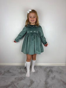 Dulce De Fresa Green Velvet Dress