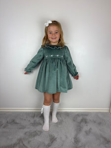 Dulce De Fresa Green Velvet Dress