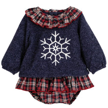 Load image into Gallery viewer, Calamaro Baby Girls Navy and Red Jam Set Monzon Collection
