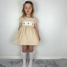 Load image into Gallery viewer, Mabini Girls Beige Teddy Smock Dress
