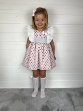 Load image into Gallery viewer, Ceyber Girls Pink Polka Frill Shoulder Dress
