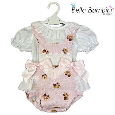 Ceyber Baby Girls Pink Teddy Romper