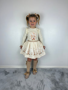 Giorgio Bambini Beige Castle Skirt Set