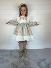 Load image into Gallery viewer, Ceyber Girls Tan Check Dress
