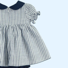 Load image into Gallery viewer, Dulce De Fresa Baby Girls Navy Dress &amp; Bloomers