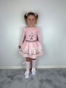 Giorgio Bambini Pink Castle Skirt Set