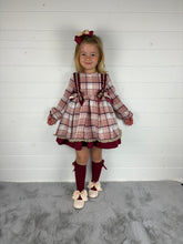 Load image into Gallery viewer, Ceyber Girls Double Bow Burgundy and Pink Dress