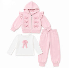 Load image into Gallery viewer, Giorgio Bambini Older Girls Pink Bow 3 Piece Lounge Set