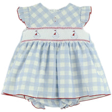 Load image into Gallery viewer, Dulce De Fresa Baby Girls Blue Boat Dress &amp; Bloomers