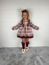 Load image into Gallery viewer, Ceyber Girls Double Bow Burgundy and Pink Dress