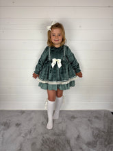 Load image into Gallery viewer, Ceyber Green Check Velvet Dress