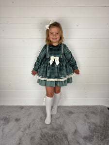 Ceyber Green Check Velvet Dress