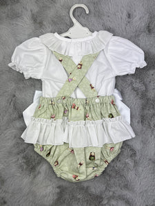 Ceyber Baby Girls Mint Animal Romper