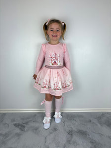 Giorgio Bambini Pink Castle Skirt Set