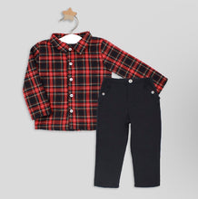 Load image into Gallery viewer, Rapife Boys Red &amp; Navy Tartan Two Piece Set