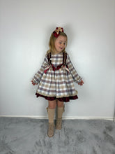 Load image into Gallery viewer, Ceyber Burgundy &amp; Tan Dress