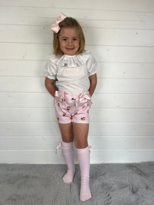 Ceyber Girls Pink Teddy Short Set