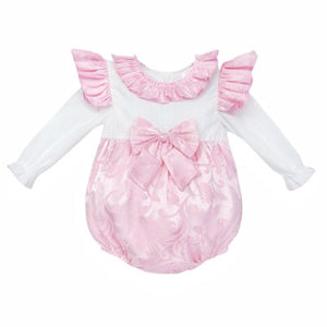 Wee Me Baby Girls Jacquard Romper