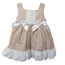 Load image into Gallery viewer, Ceyber Girls Tan Floral Double Bow Dress