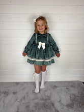 Load image into Gallery viewer, Ceyber Green Check Velvet Dress