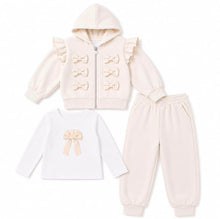 Load image into Gallery viewer, Giorgio Bambini Older Girls Cream Bow 3 Piece Lounge Set
