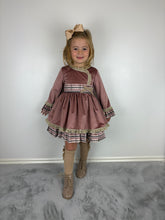 Load image into Gallery viewer, Ceyber Dusky Pink Velvet Side Bow Dress