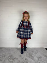 Load image into Gallery viewer, Ceyber Girls Double Bow Red and Navy Dress