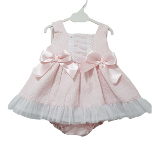 Ceyber Baby Girls Pink Lace Trim Dress