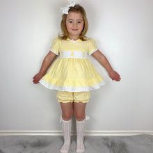 Load image into Gallery viewer, Mabini Girls Lemon Bunny Smock Jam Set