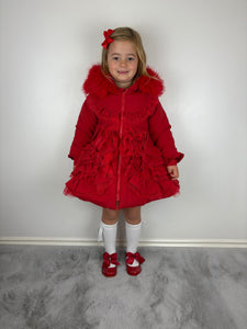 Wee Me Red Ruffle Coat