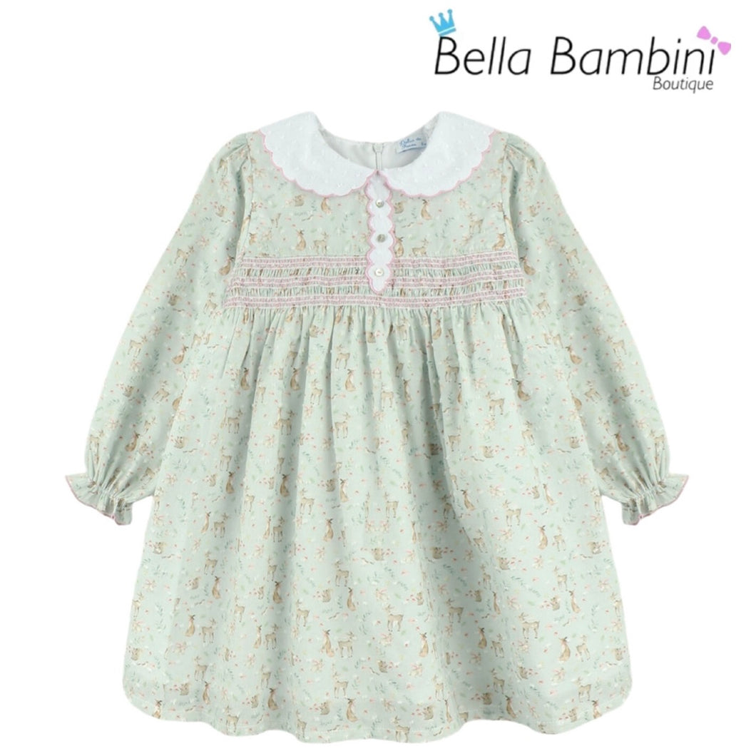Dulce De Fresa Older Girls Reindeer Print Dress