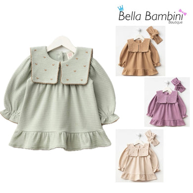 Bupper Baby Girls Large Collared Dress