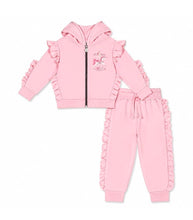 Load image into Gallery viewer, Giorgio Bambini Older Girls Pink Frill Carousel Lounge Set