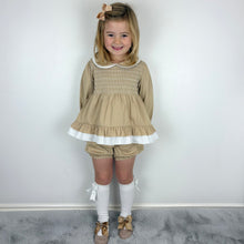 Load image into Gallery viewer, Mabini Girls Beige Bloomer Dress Smock