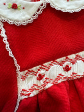 Load image into Gallery viewer, Beau Kid Baby Girls Red Herringbone Smock Romper